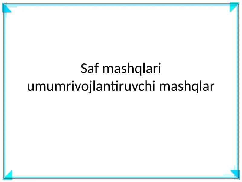 Saf mashqlari