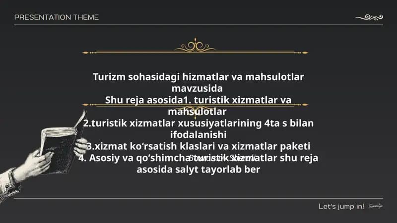 Turistik xizmatlar va mahsulotlar