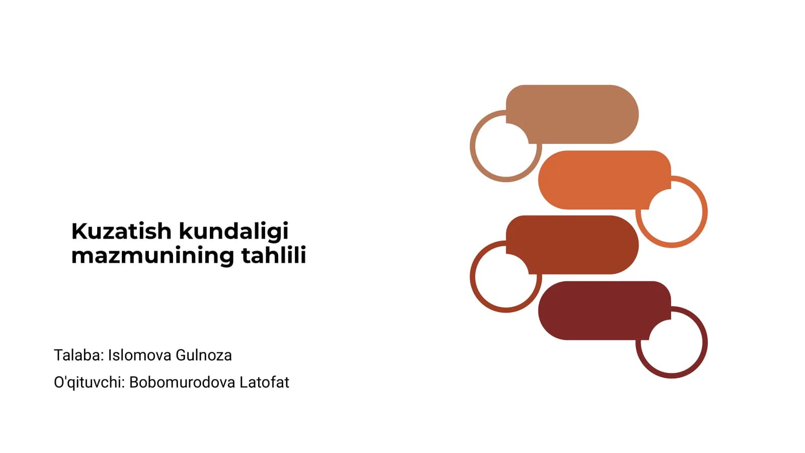 Kuzatish kundaligi mazmunining tahlili
