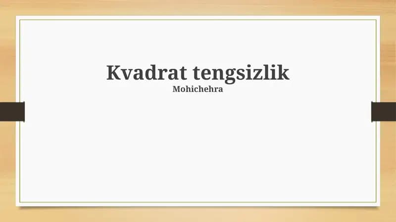 Kvadrat tengsizlik