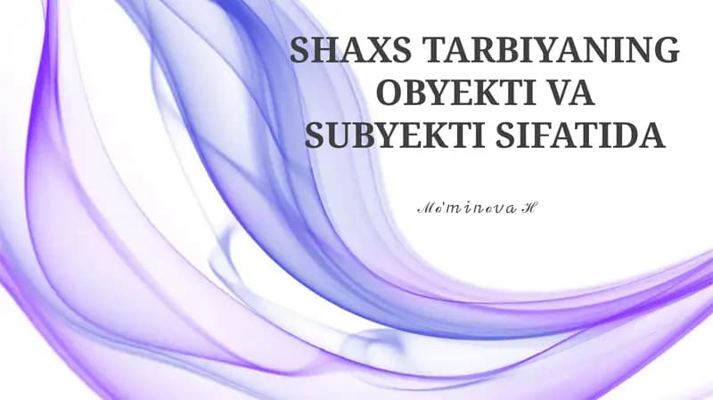 Shaxsiy Ta'lim