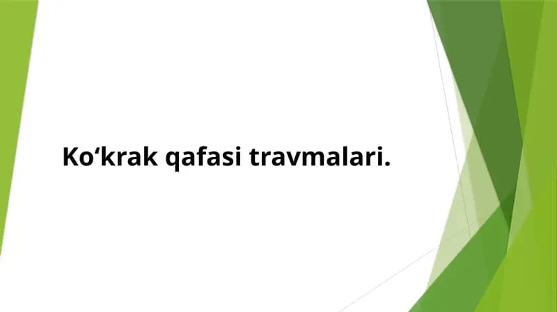 Koʻkrak qafasi travmalari
