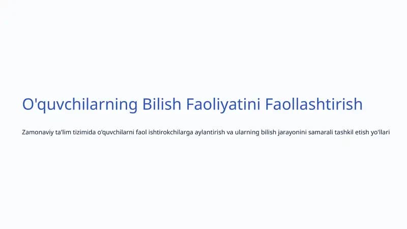 Bilish Faoliyati