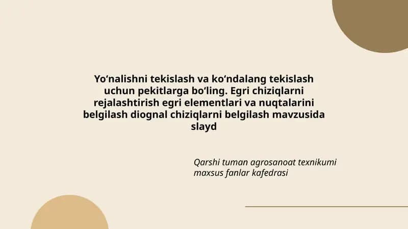 Egri chiziqlarni rejalashtirish
