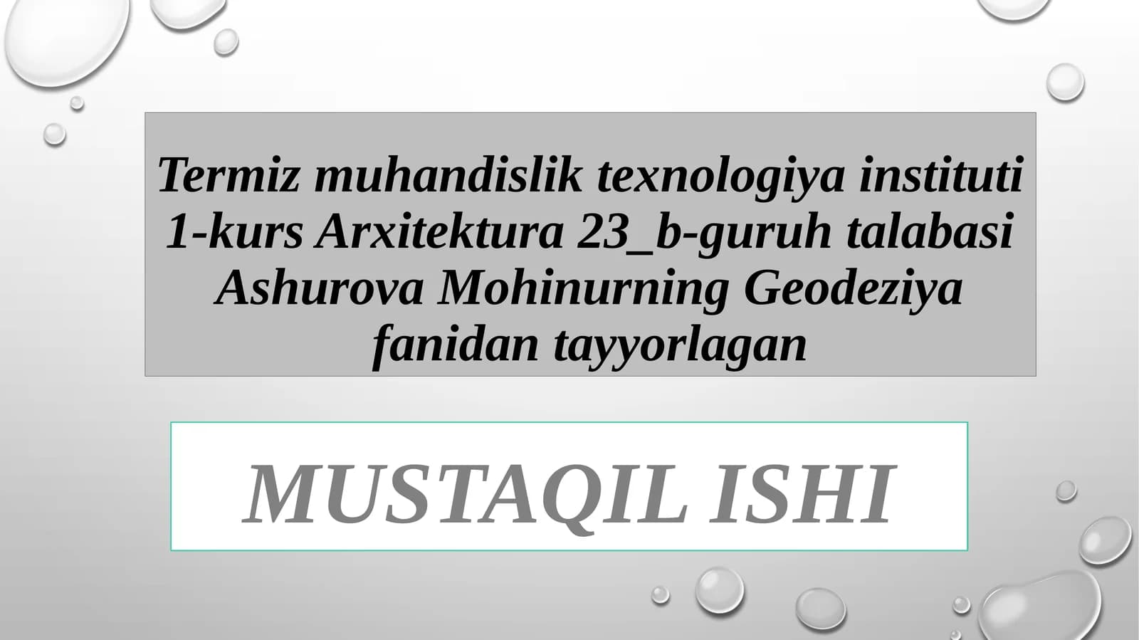 Geodeziya faniga kirish
