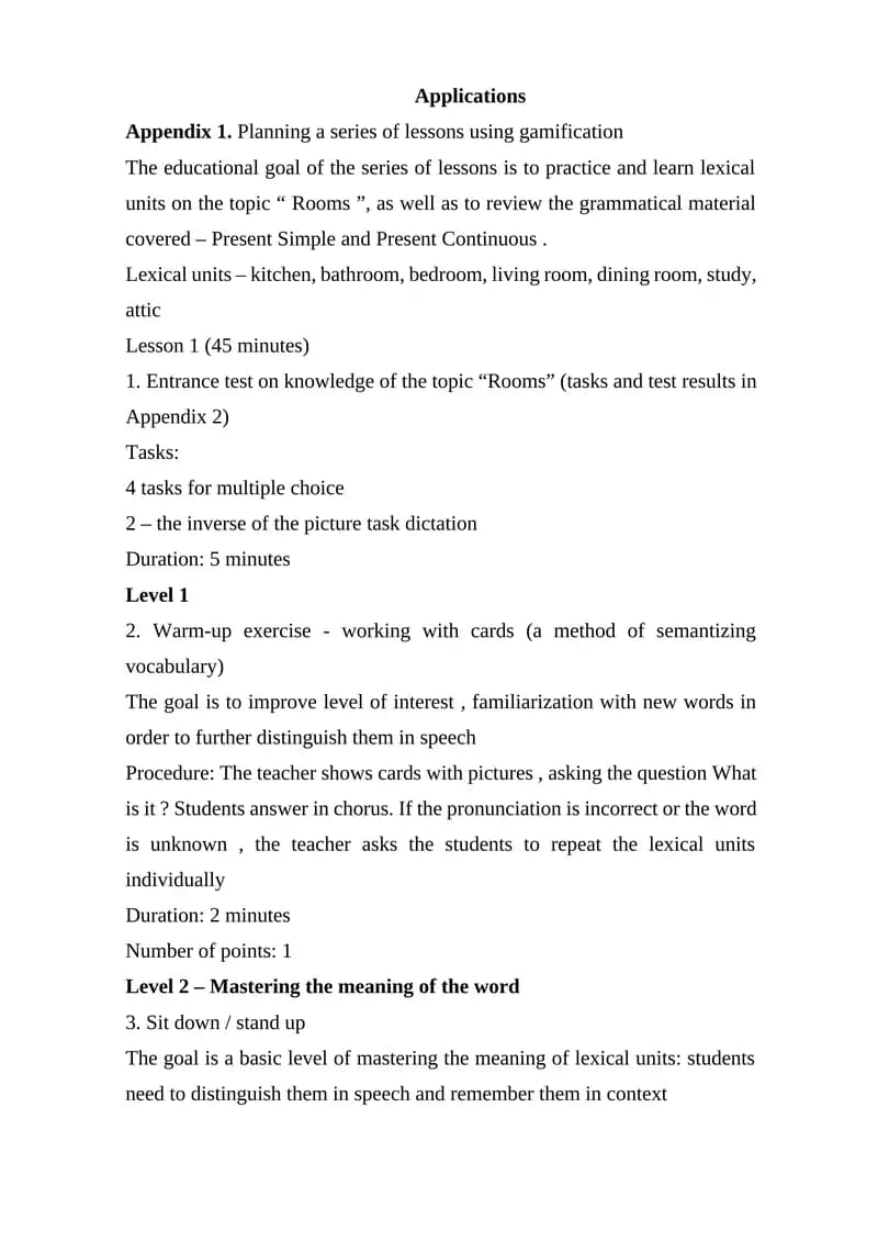 Planning a series of lessons using gamification