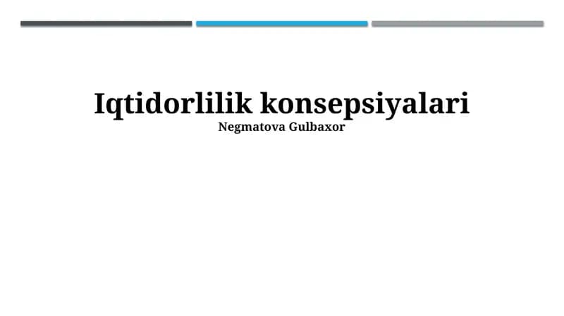 Iqtidorlilik konsepsiyalari