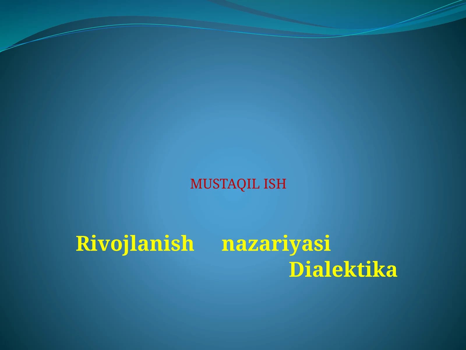 Rivojlanish nazariyasi