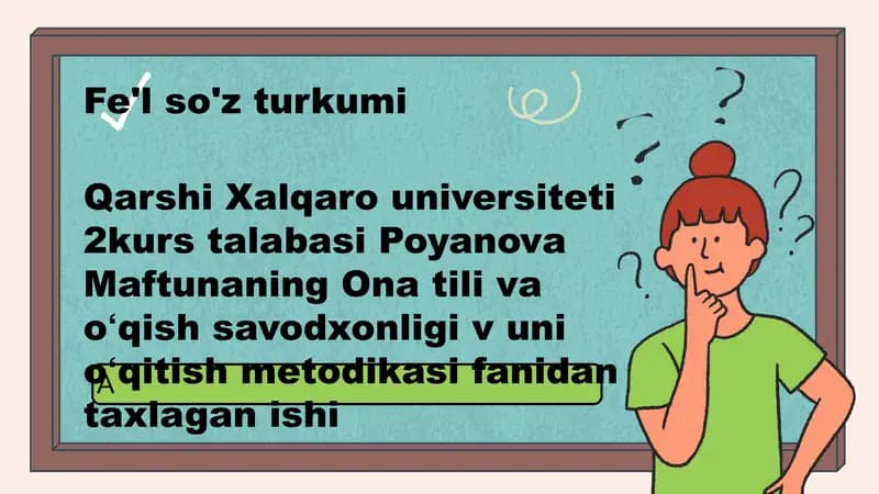 Fe'l so'z turkumi