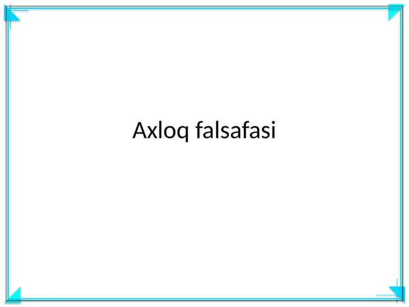 Axloq falsafasi
