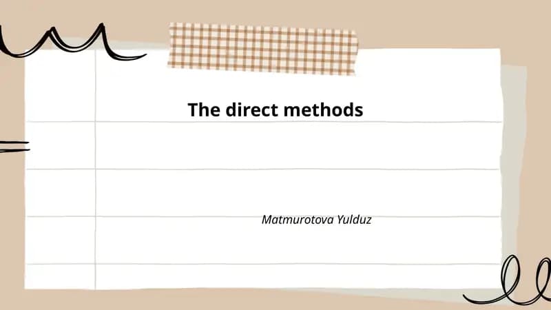 The direct methods