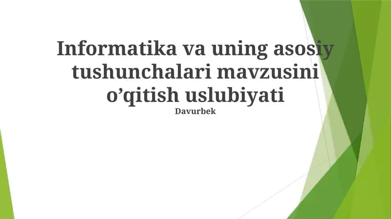Kompyuter Fikrlash Pedagogikasi