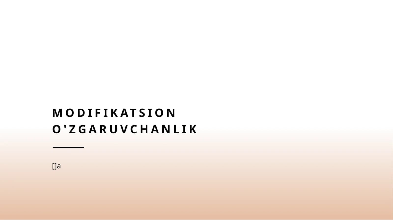 Modifikatsion o'zgaruvchanlik