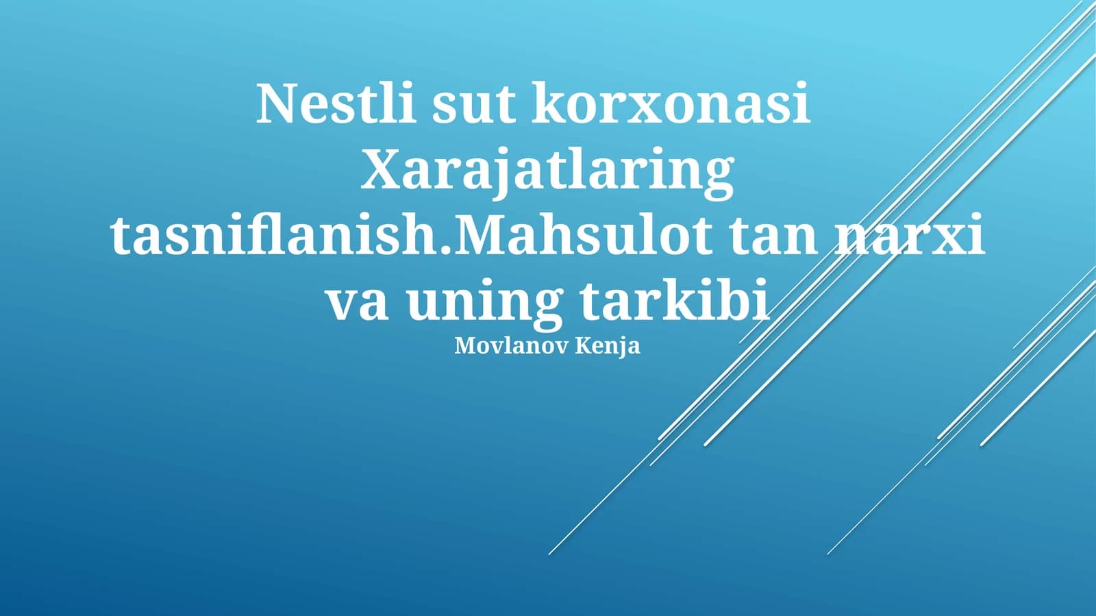 Nestlé sut zavodi: Umumiy tavsif