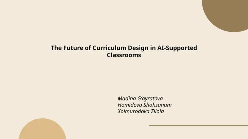 The Future of Curriculum Design in AI-Supported Classrooms