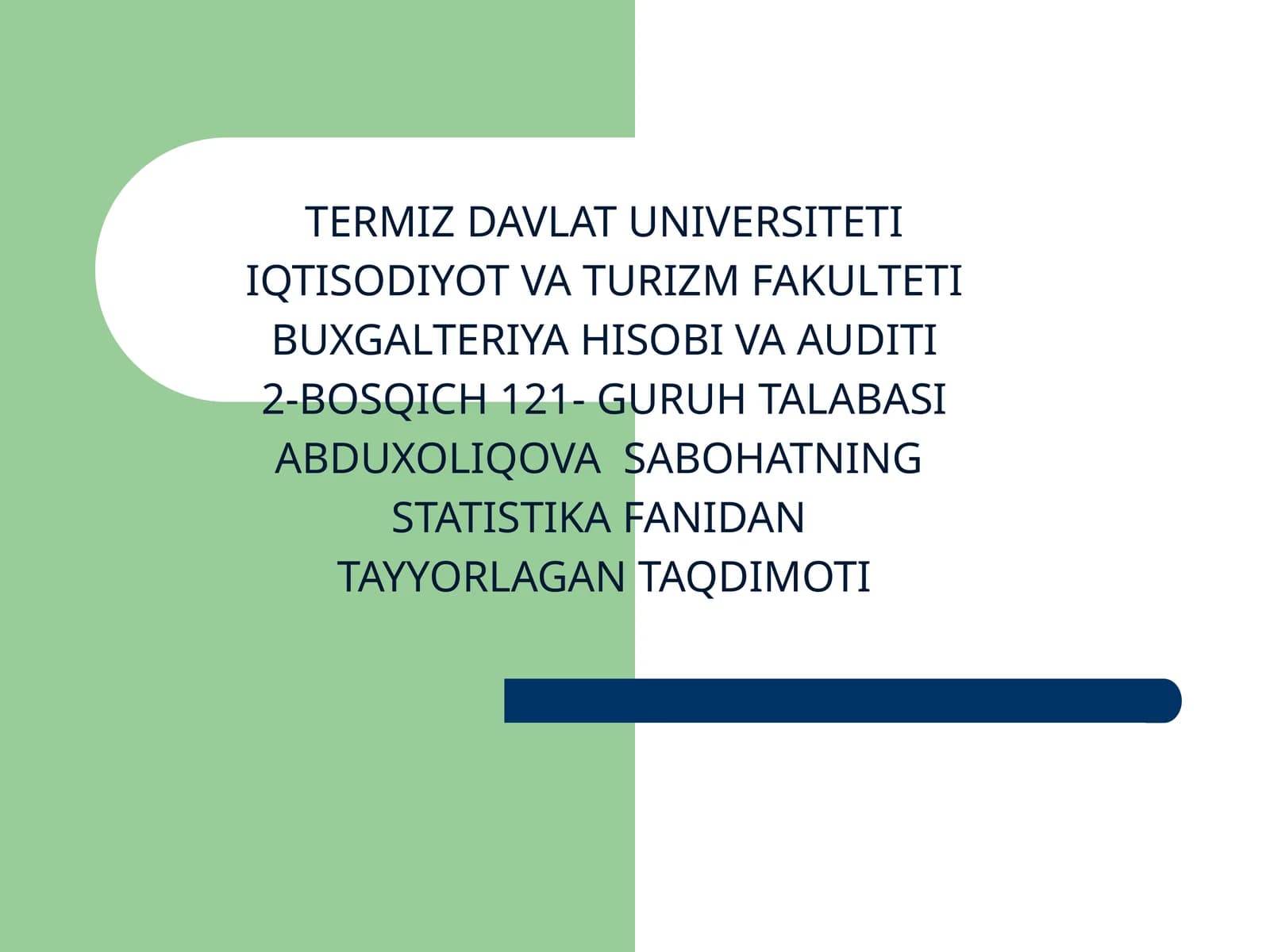 TASHQI SAVDO TAQDIMOTI