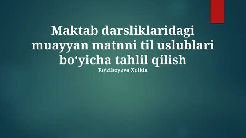 Tilning Ekspressiv Vositalari