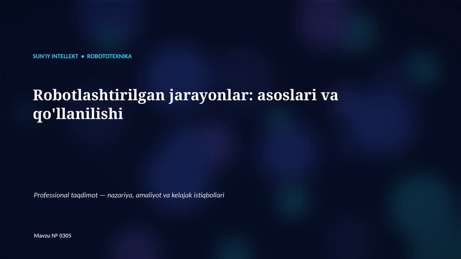 Professional taqdimot — nazariya, amaliyot va kelajak istiqbollari