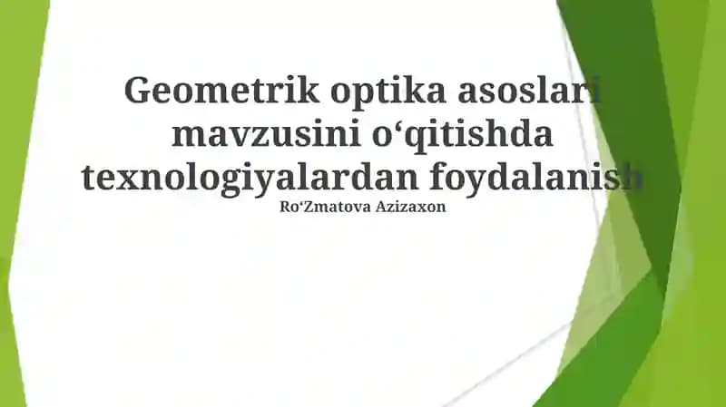 Geometrik optika asoslari