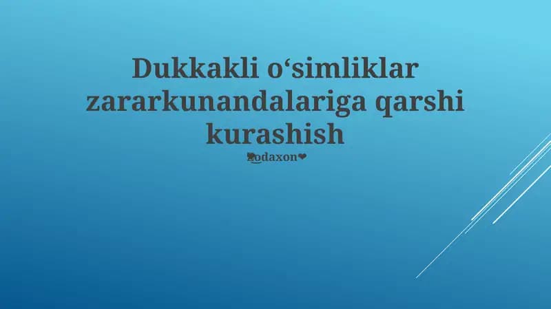 Zararkunandalarga Integratsiyalashgan Yondashuv