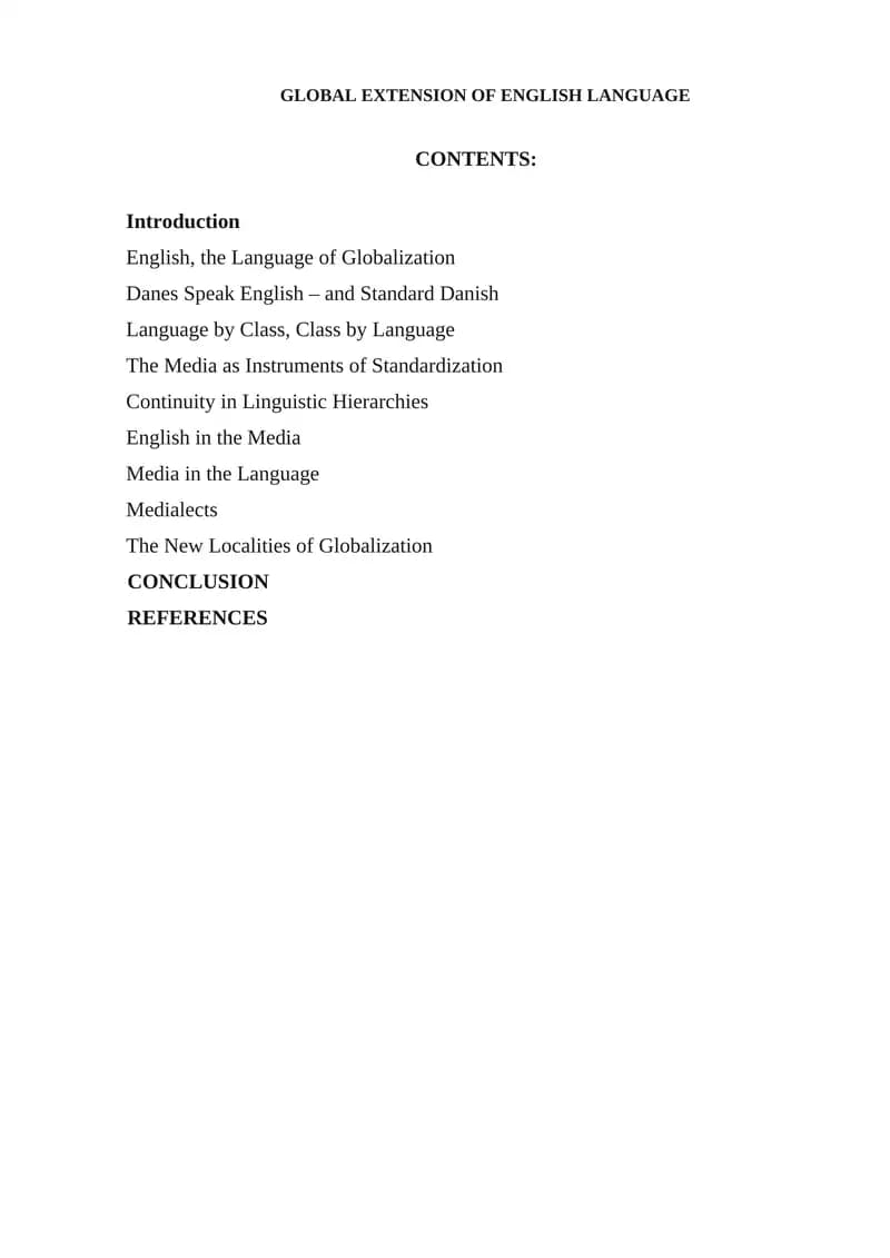 GLOBAL EXTENSION OF ENGLISH LANGUAGE