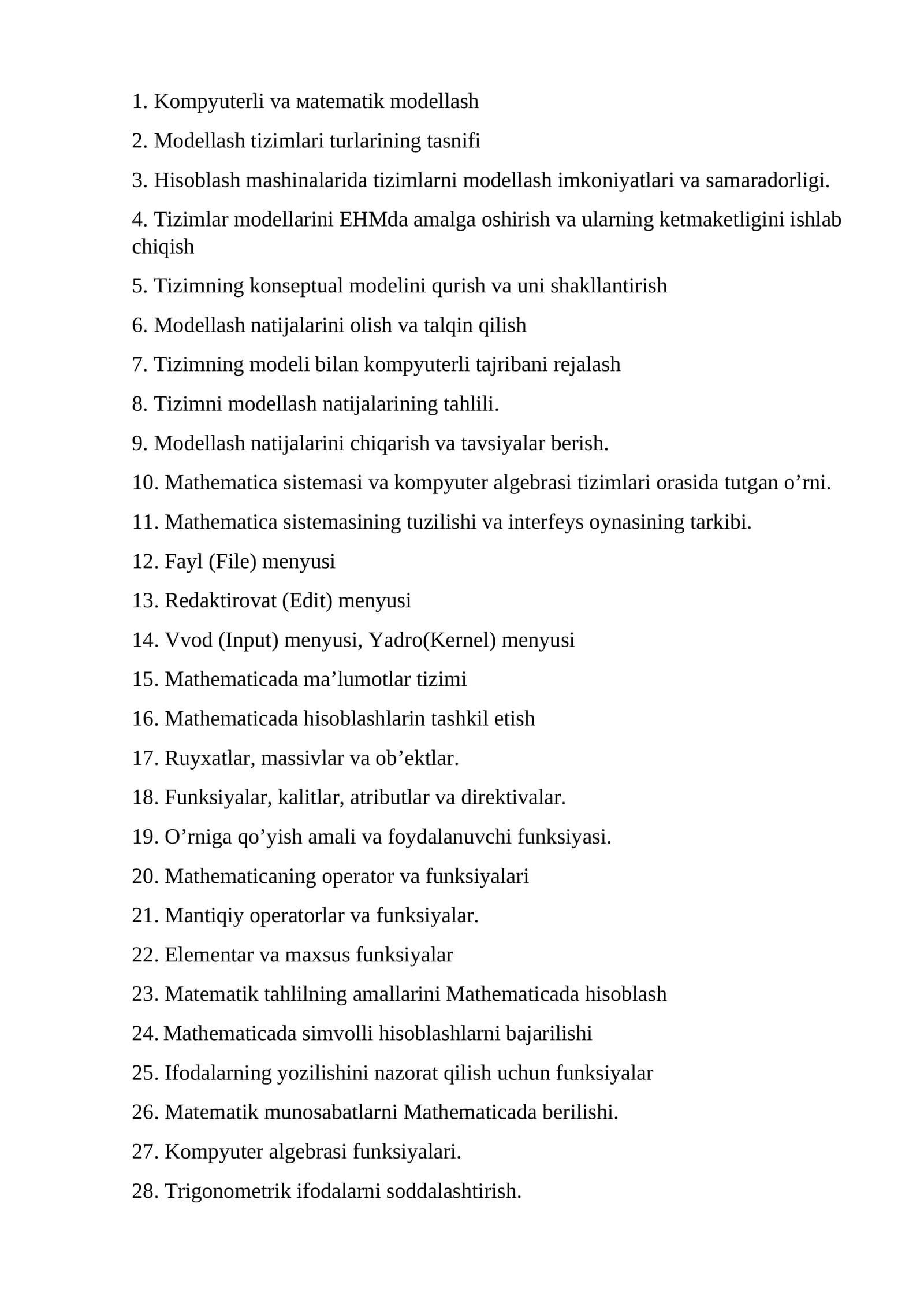 Kompyuterli va маtеmаtik mоdеllаsh