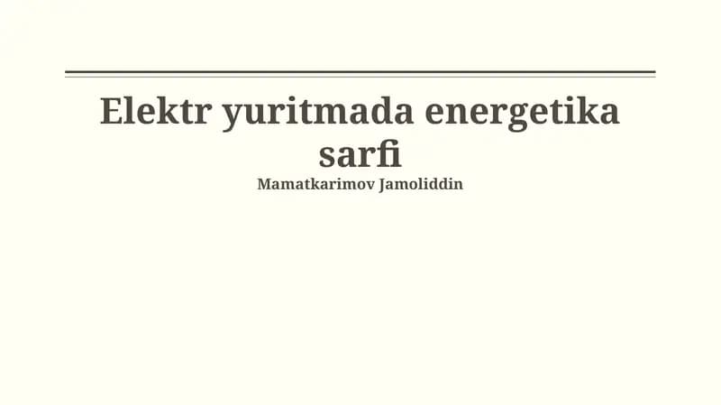 Elektr yuritma energiyasi