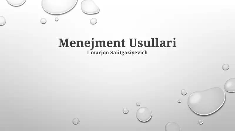 Menejment Usullari