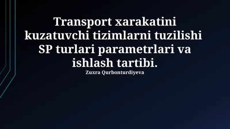 SP Turlarining Parametrlari