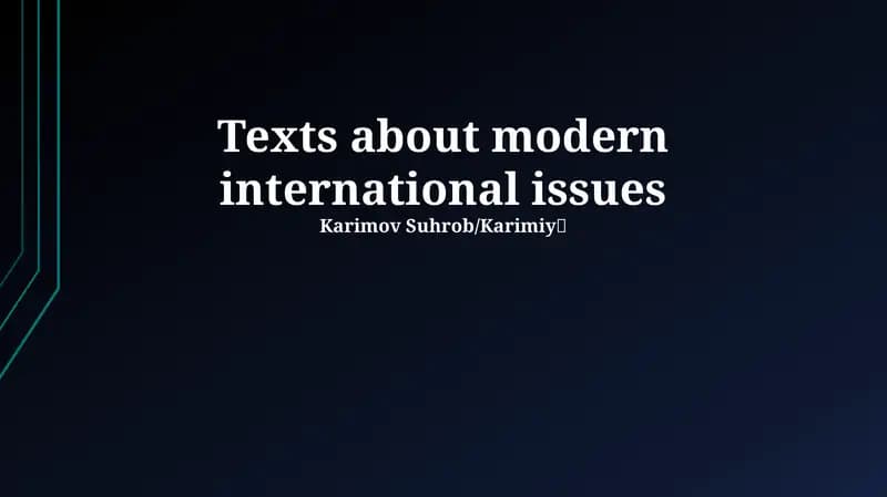 Global Challenges: An Interconnected World