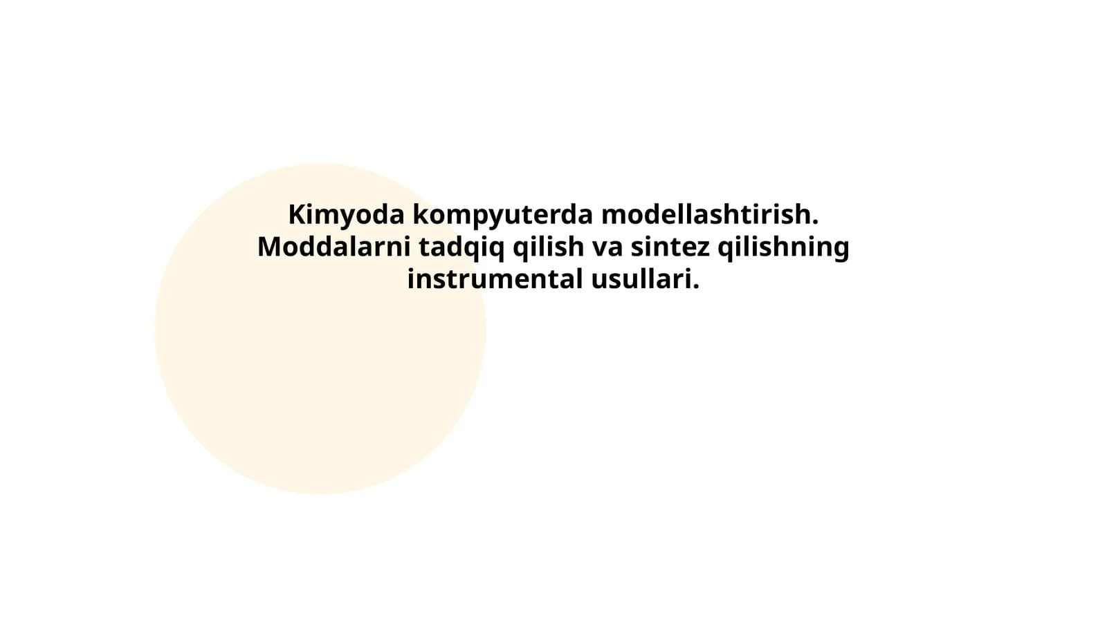 Kimyoda kompyuterda modellashtirish