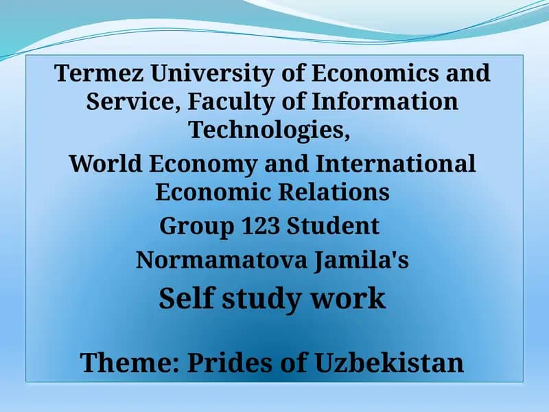 Pride of Uzbekistan