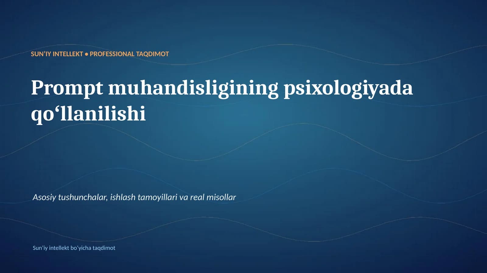 SUNʼIY INTELLEKT • PROFESSIONAL TAQDIMOT