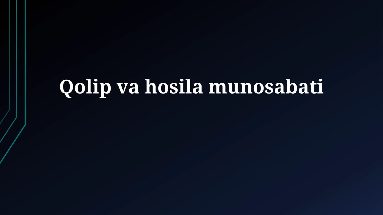 Qolip va hosila tushunchalari