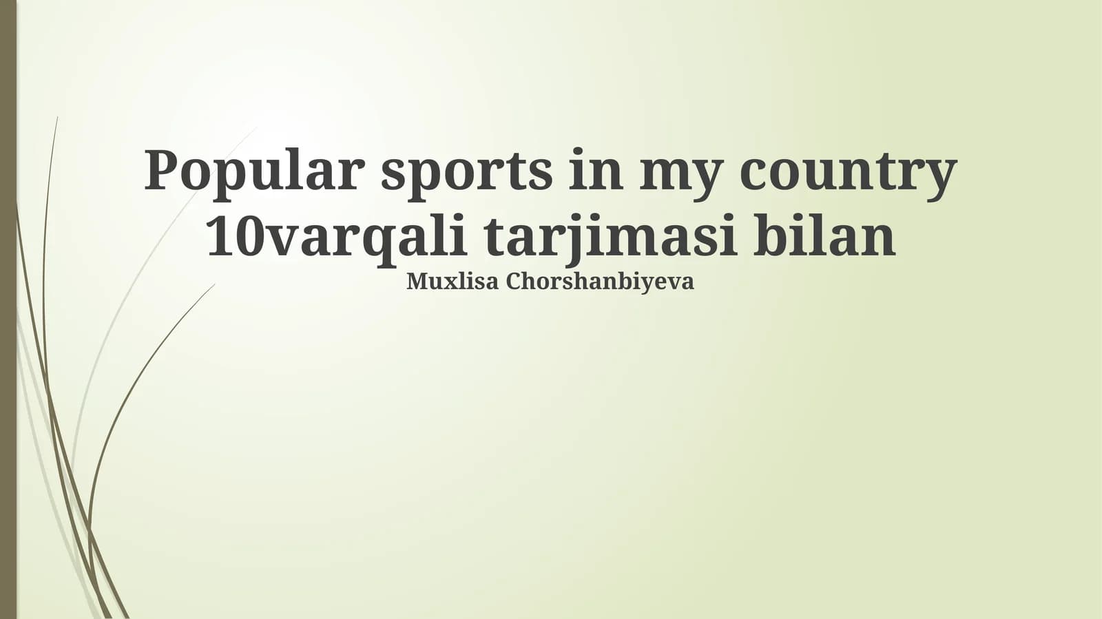Muxlisa Chorshanbiyeva