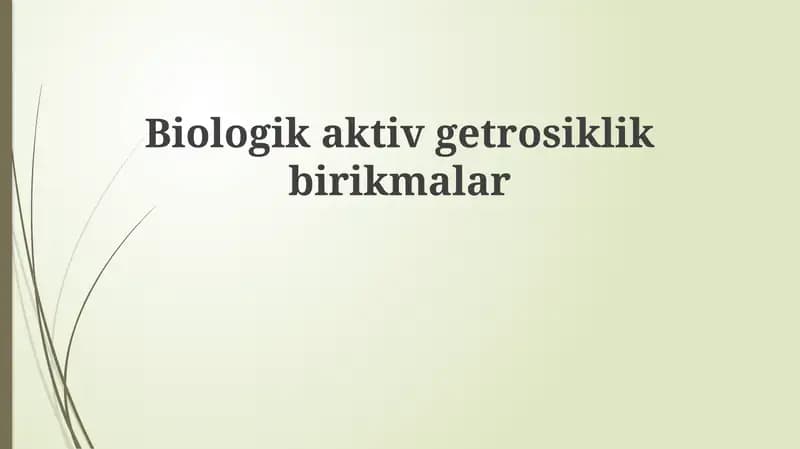 Biologik Aktiv Getrosiklik Birikmalar