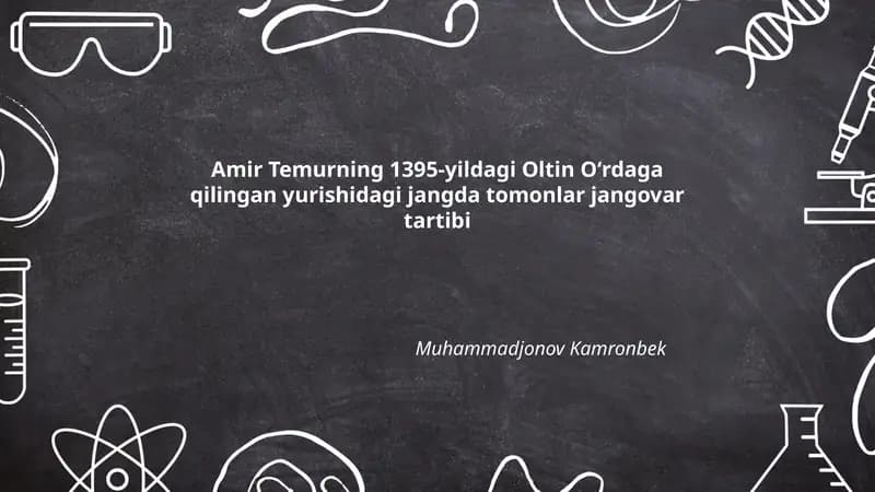 Oltin Oʻrda (Toxtamish) qoʻshinining jangovar tartibi va harbiy tarkibi