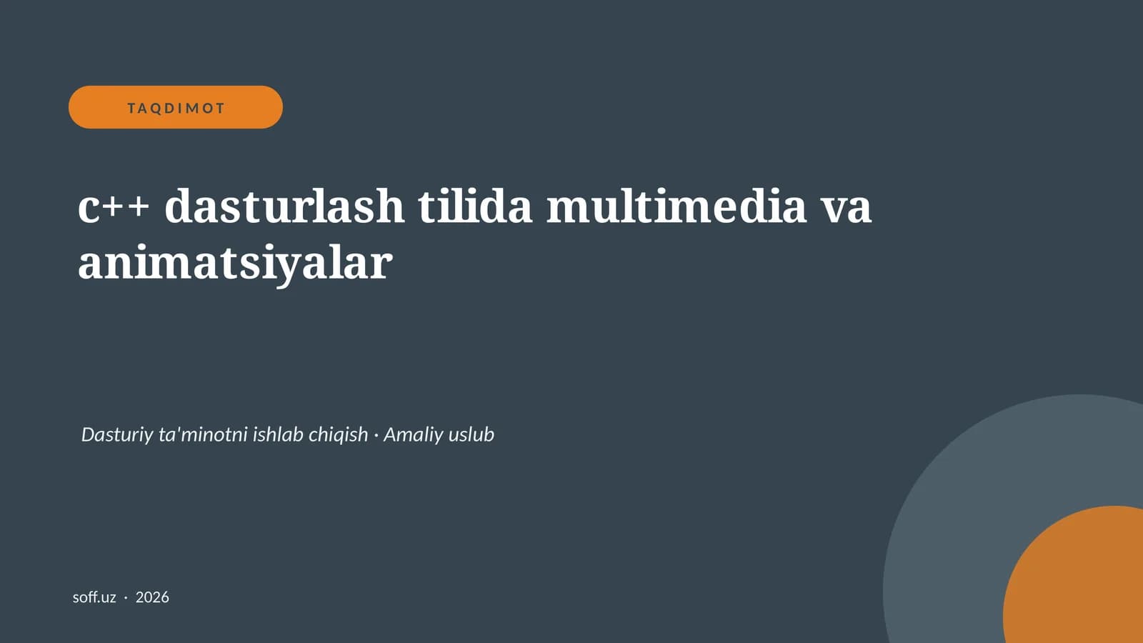 c++ dasturlash tilida multimedia va animatsiyalar