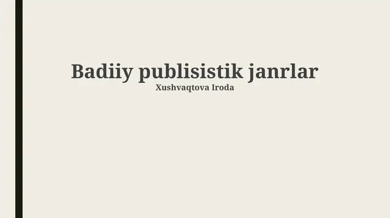 Adabiy Jurnalistika