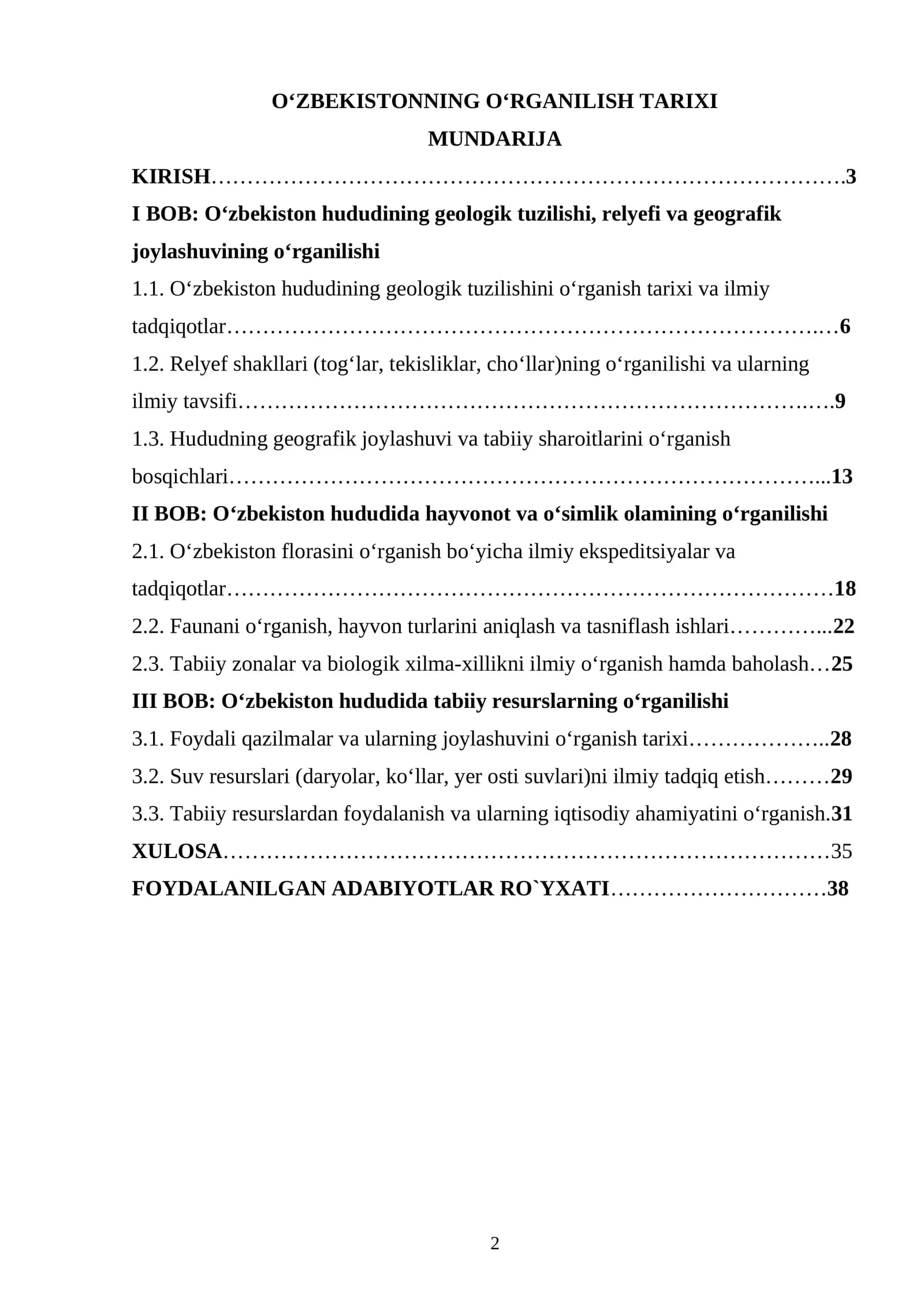 O‘ZBEKISTONNING O‘RGANILISH TARIXI