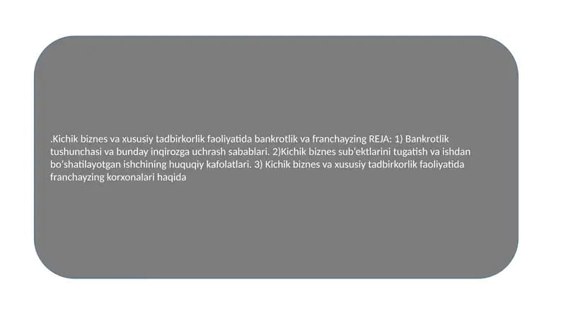 Bankrotlik va franchayzing