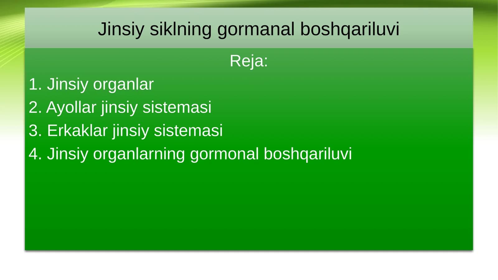 Jinsiy organlar va sistemasi