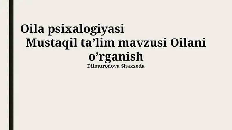 Oila psixalogiyasi