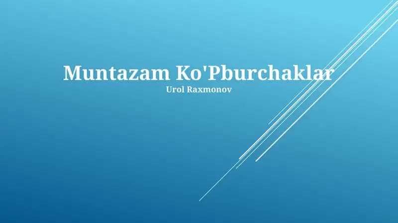 Muntazam Ko'Pburchaklar