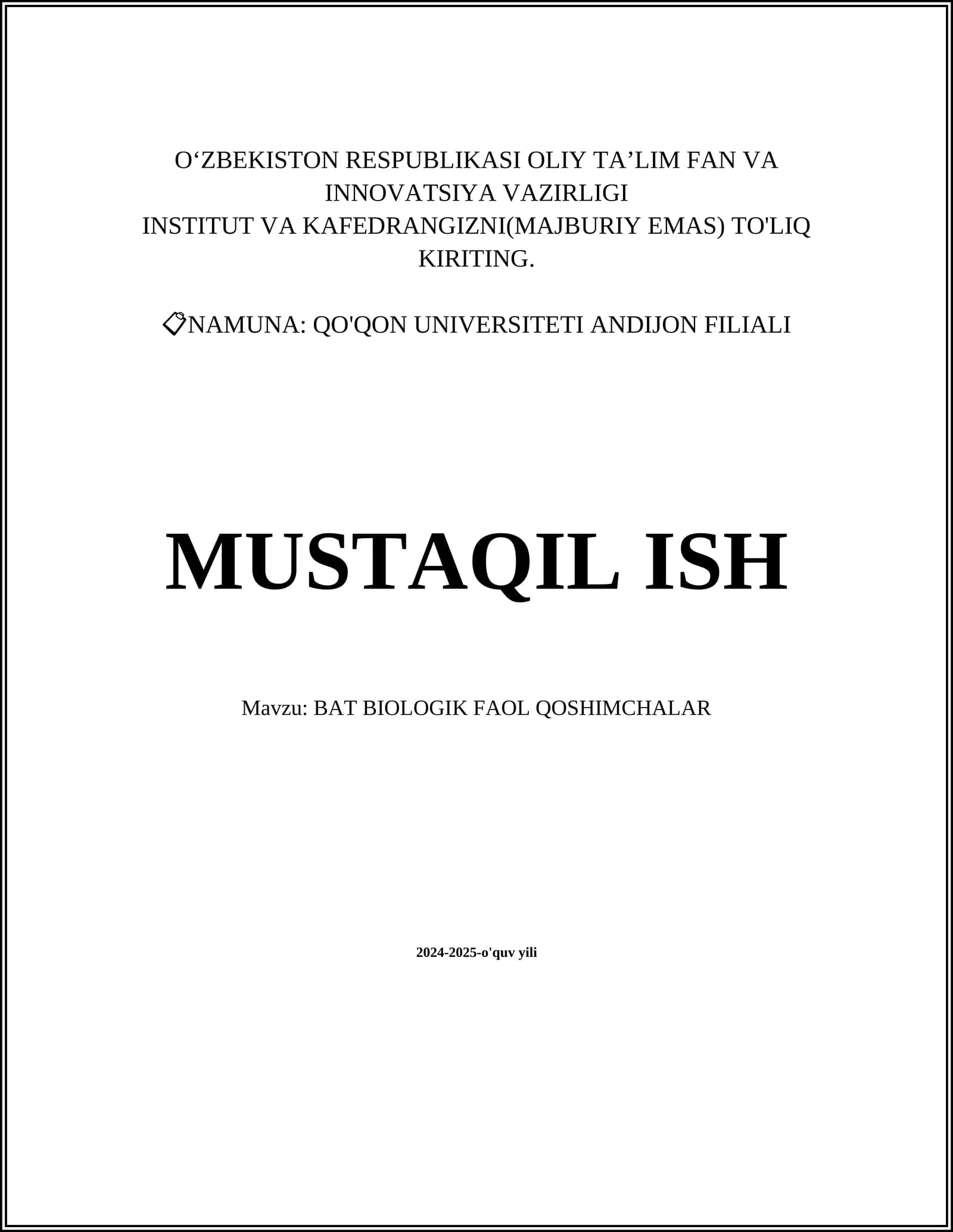 Biologik Faol Qoshimchalar