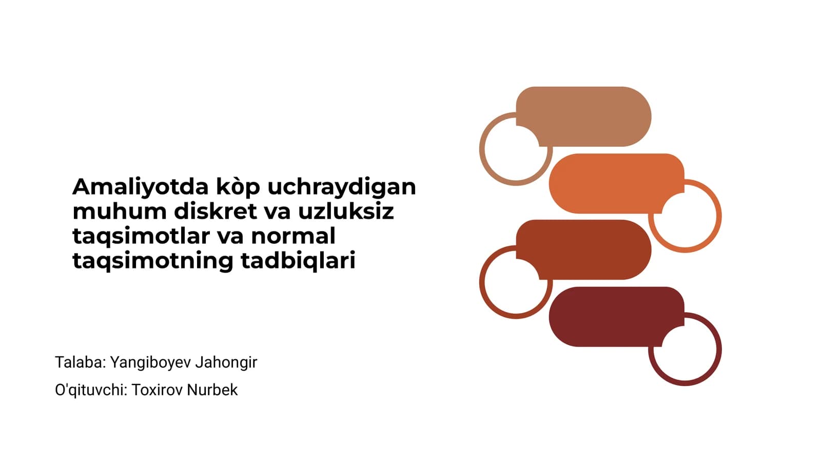 Kòp uchrayadigan taqsimotlar va normal taqsimotlar