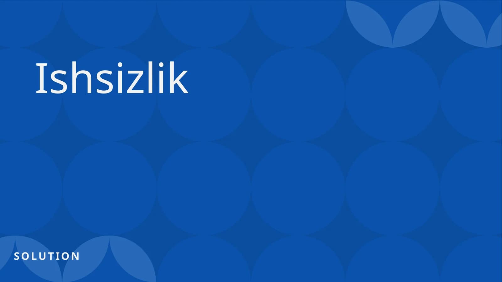 Ishsizlik. Bandlikni ta'minlash