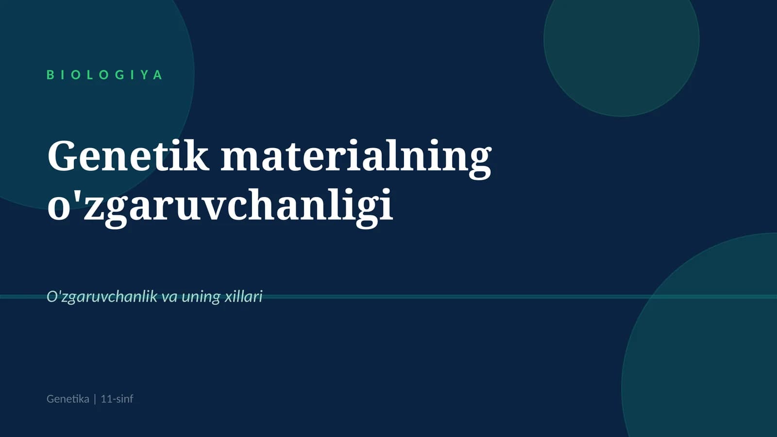 Genetik materialning o'zgaruvchanligi