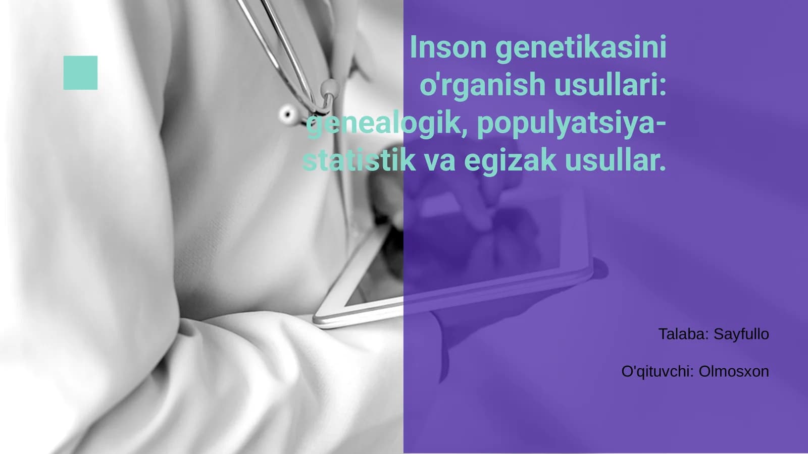 Inson genetikasini o'rganish usullari