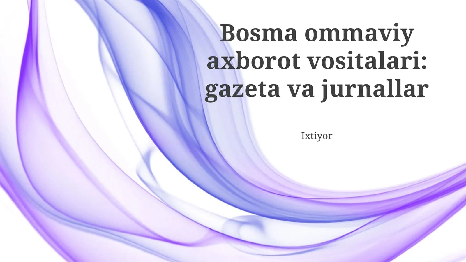 Bosma OAV: Gazetalar va Jurnallar Ta'rifi